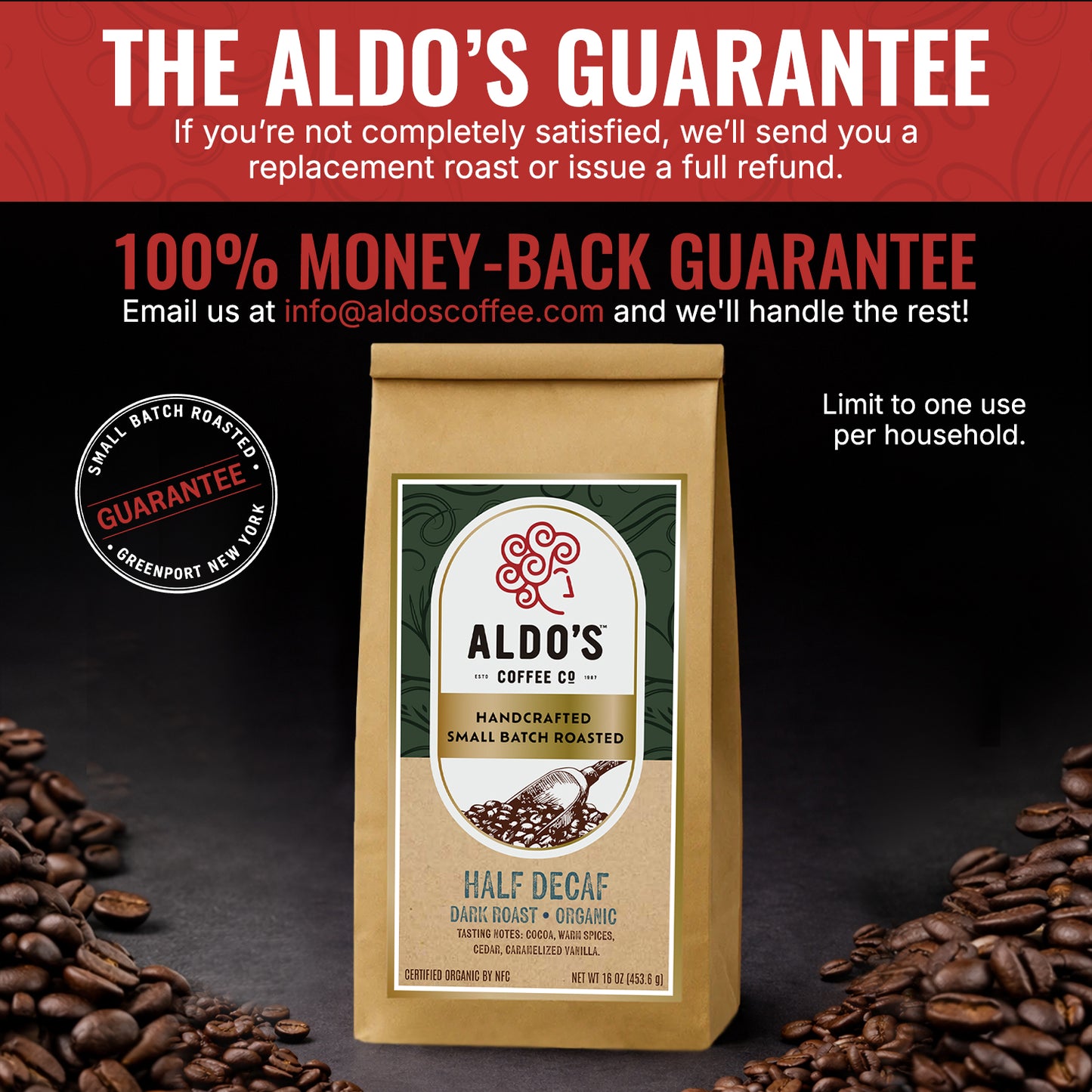 Half Decaf — USDA Organic Dark Roast Coffee Blend
