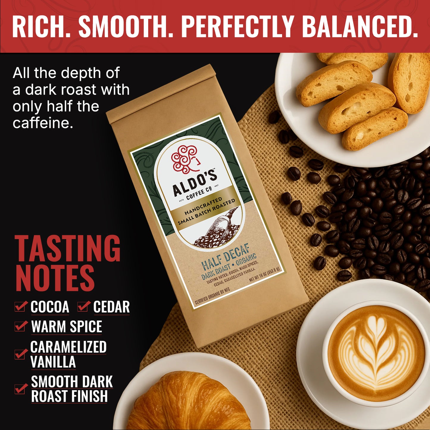 Half Decaf — USDA Organic Dark Roast Coffee Blend