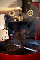 Fresh Roasted being dropped from roaster