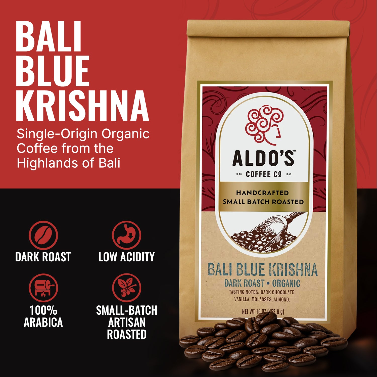 Bali Blue Krishna Coffee – Organic Single Origin, Deep, Velvety