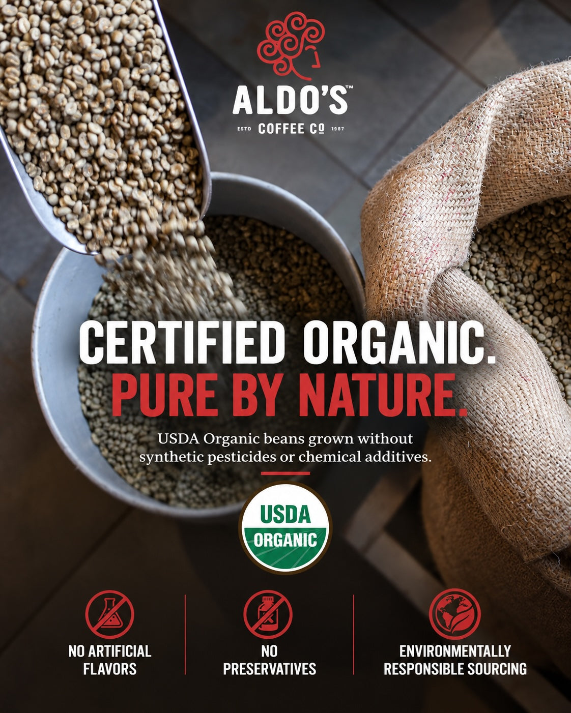 Ethiopia — USDA Organic Dark Roast Single-Origin Coffee